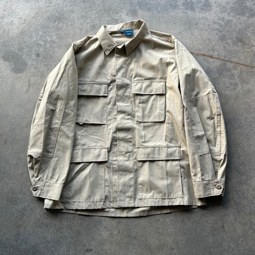 Propper Mens Khaki Ripstop Cotton BDU Field Coat Jacket Large Regular L/R